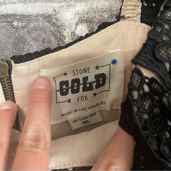 Stone Cold Fox Iowa Black Lace Mini Dress fringe ruffle - Picture 7 of 10